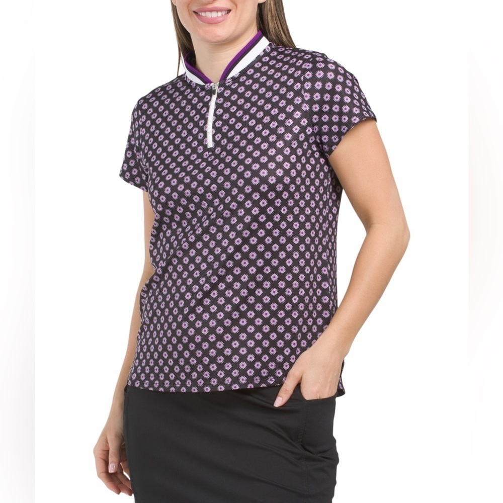 Belyn Key Cap Sleeve Top Quarter Zip - Picture 2 of 5